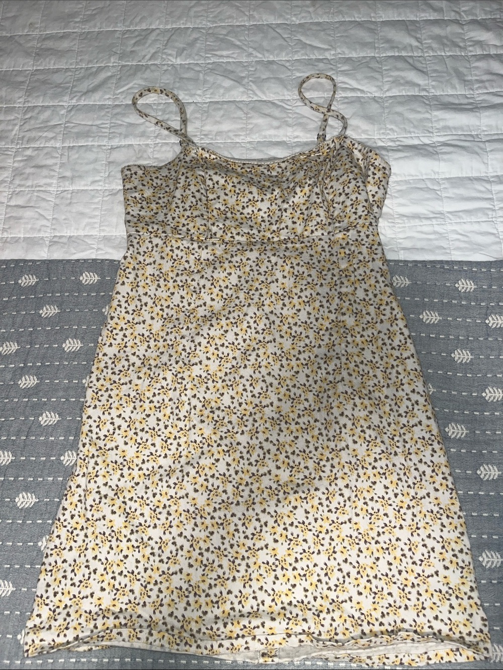 wild fable White and Yellow Floral Spaghetti Strap Slip Dress